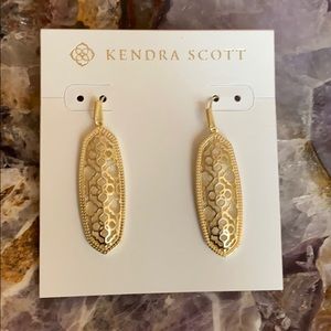 Kendra Scott Brenna 12 kt yellow gold plating over brass Earrings Gold Metal NIB
